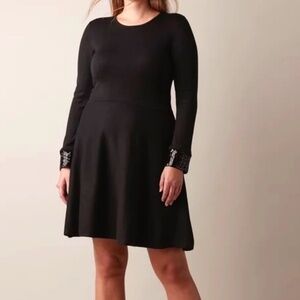 Jason Wu fine knit long sleeve dress with sequin cuffs
